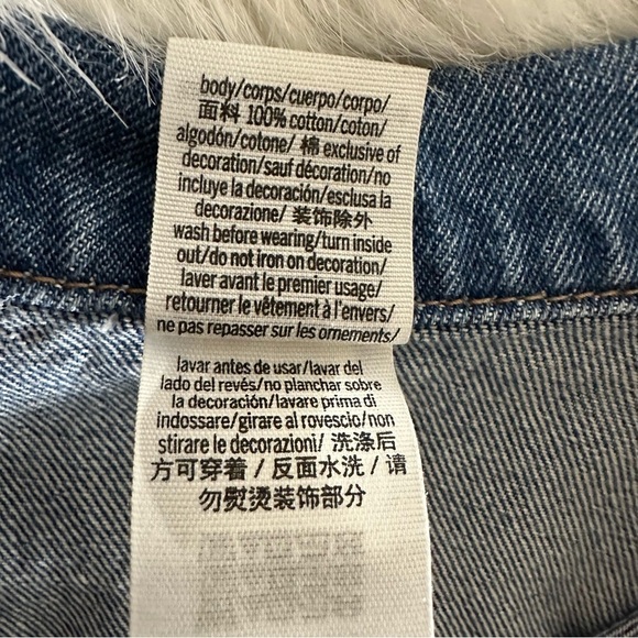 Pink By Victoria’s Secret Jean Jacket Denim Cropped Raw Hem Blue Cotton Medium - Picture 5 of 7